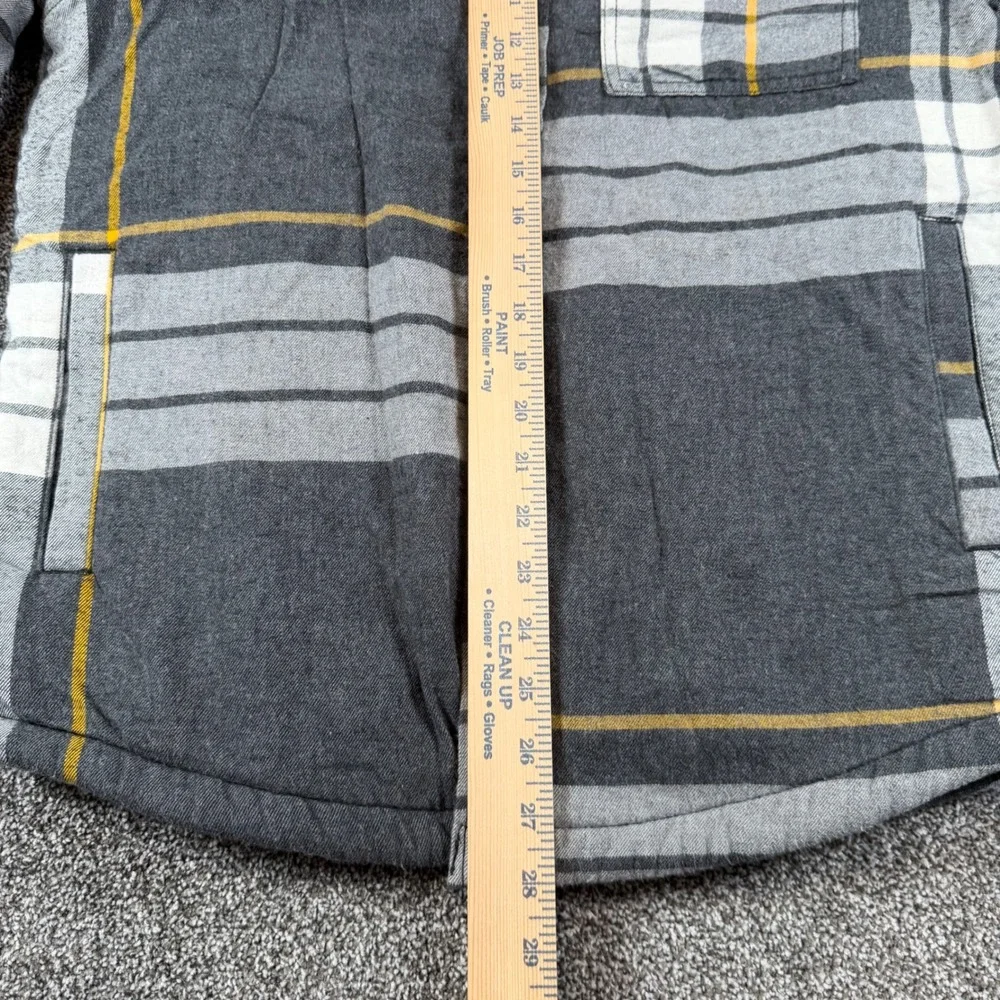 The North Face Campshire Shirt Jacket Men Medium Gray Plaid Sherpa Lined Shacket